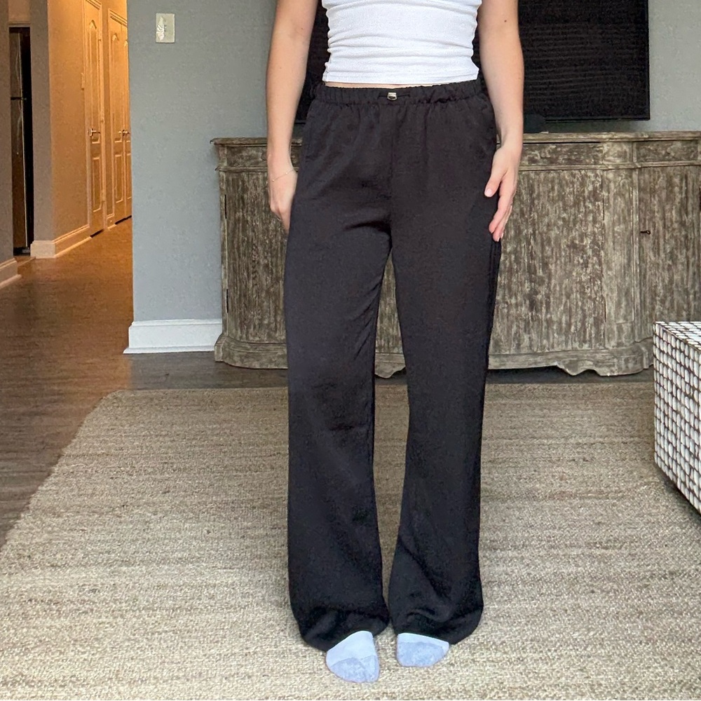 Zara Black Trousers High-Waisted Streamlined Design
